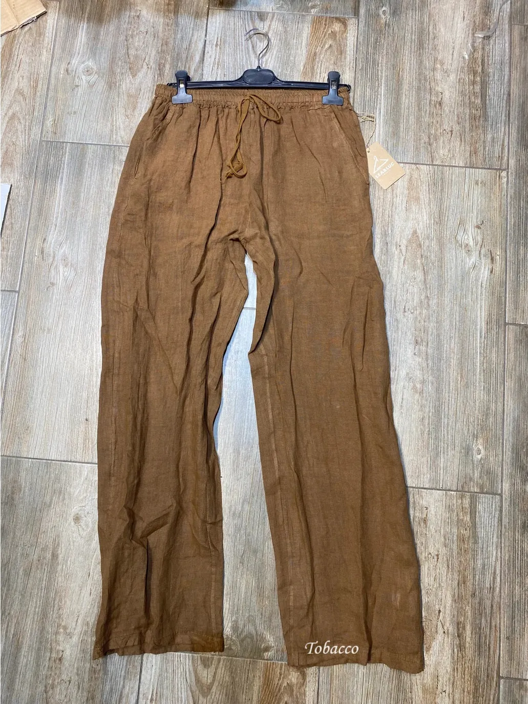 100% Linen Drawstring Pants- 30132