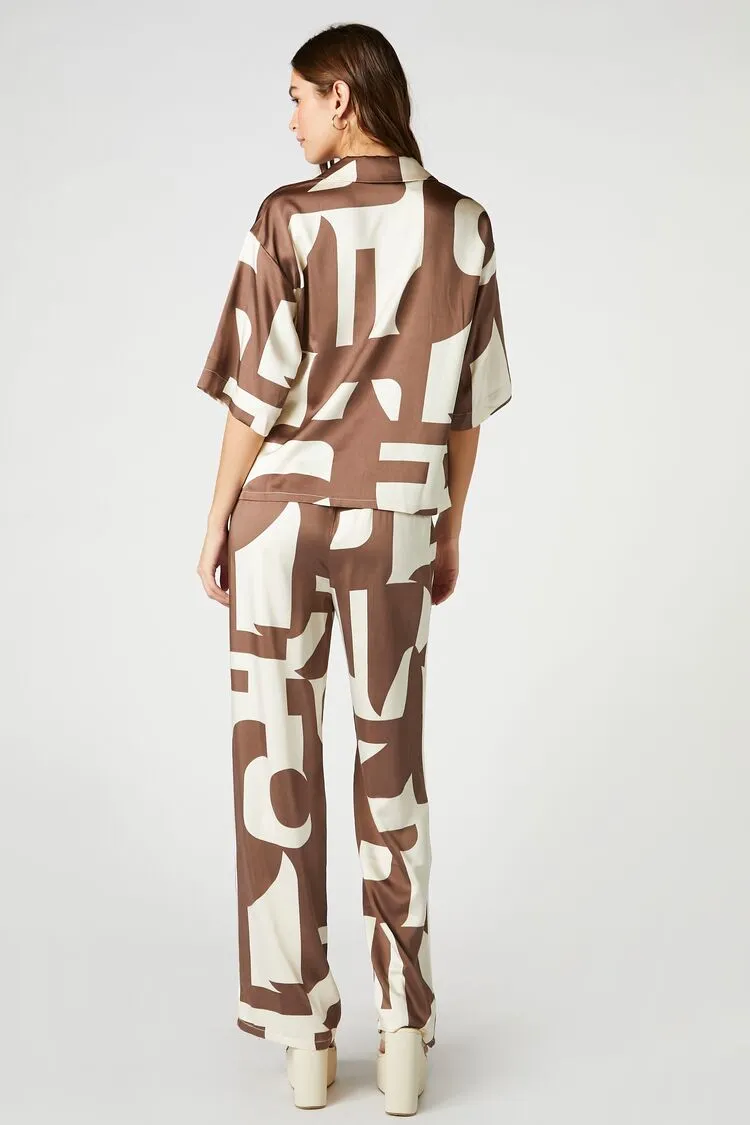 Abstract Print Shirt & Pants Set