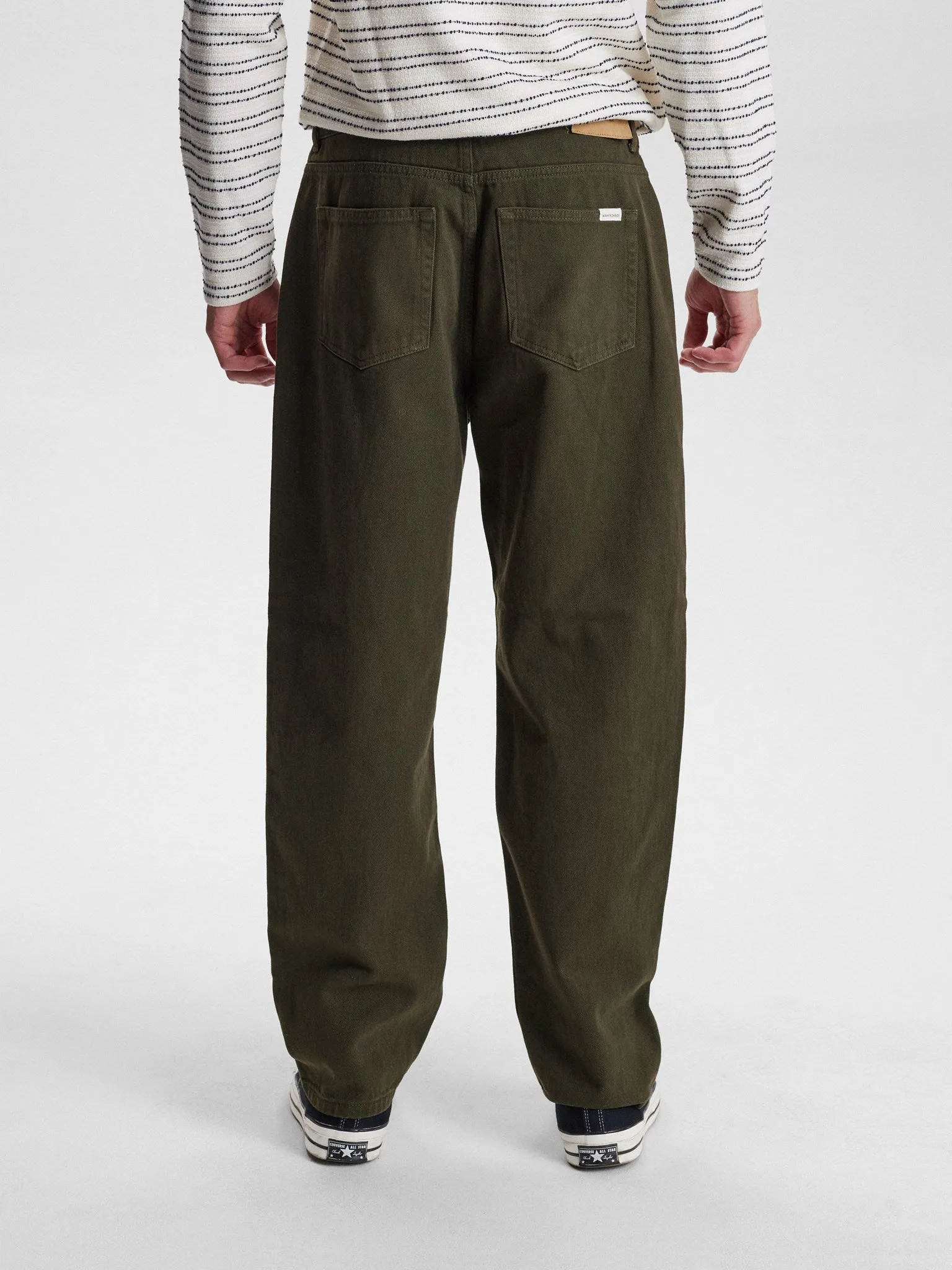 AKJANIC GARMENT DYED PANTS - Forest night