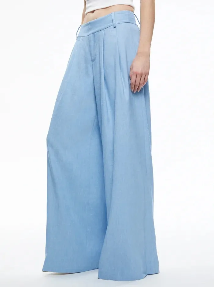 Alice.   Olivia - Scarlet Wide Leg Flare Pant - Chambray