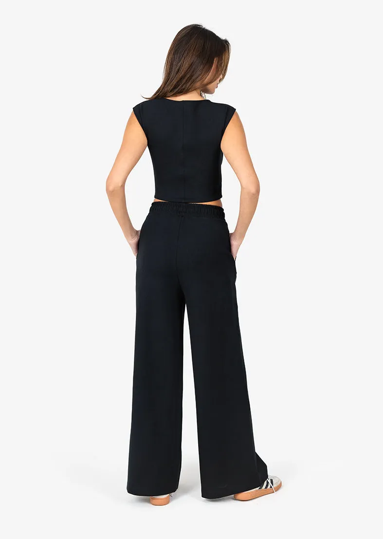 All-Around Lounge Wide Leg Trouser Black