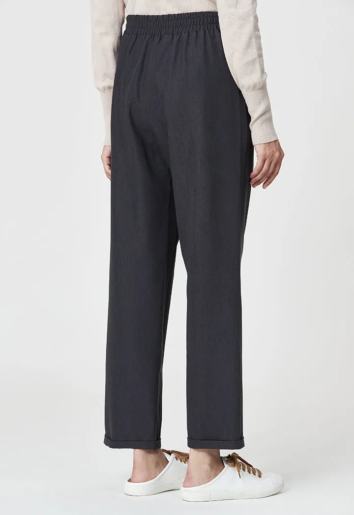 All Round Elastic Waist Charcoal Trouser