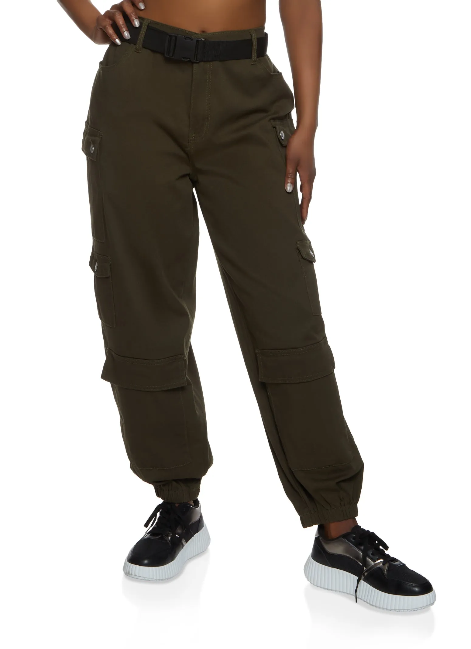 Almost Famous Belted Cargo Pocket Joggers