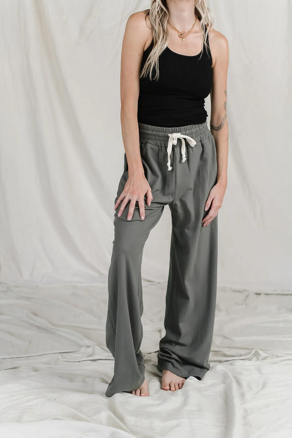 Ampersand Performance Fleece Free Time Wide Leg Pants- Wanderlust