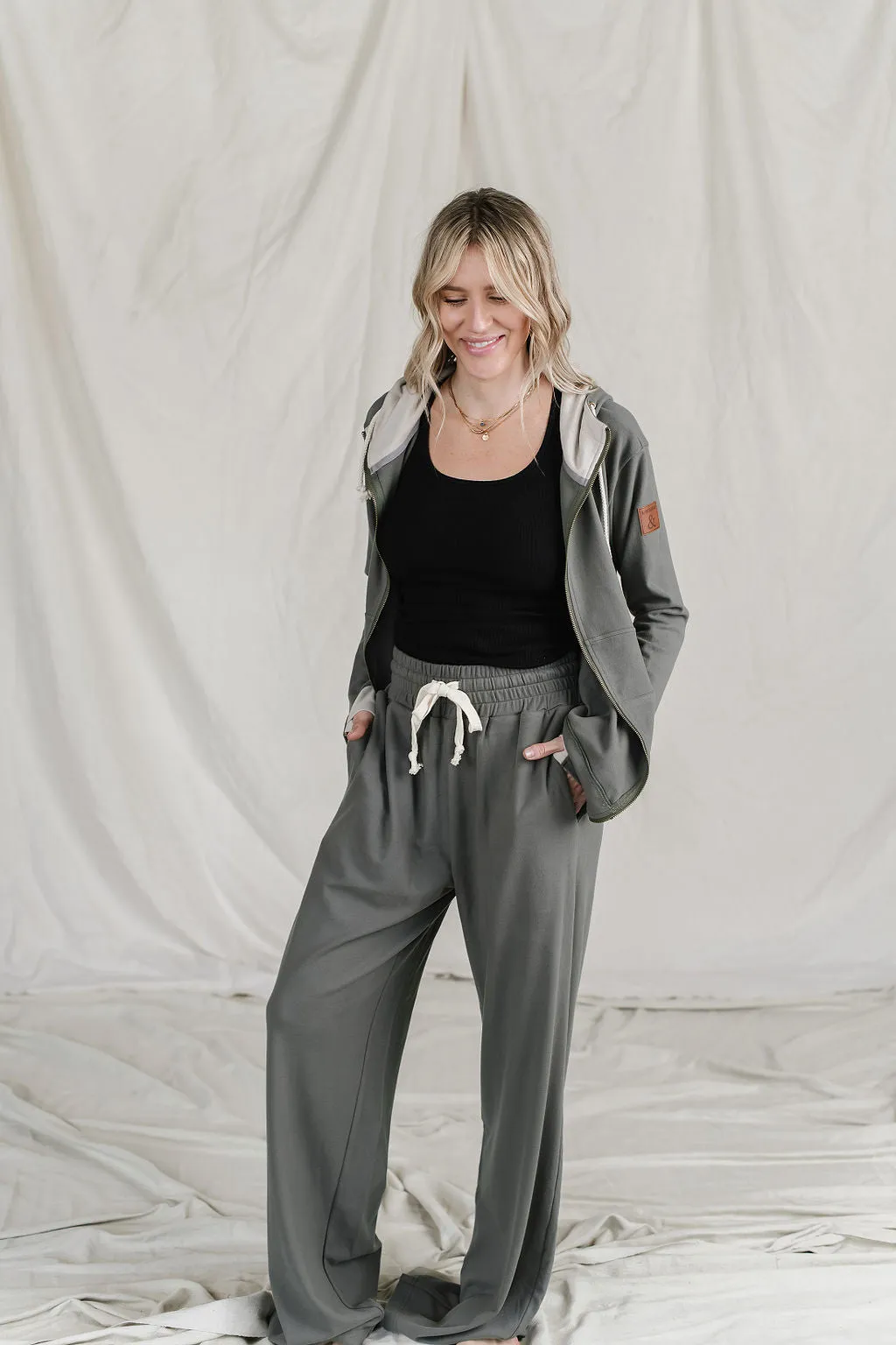 Ampersand Performance Fleece Free Time Wide Leg Pants- Wanderlust