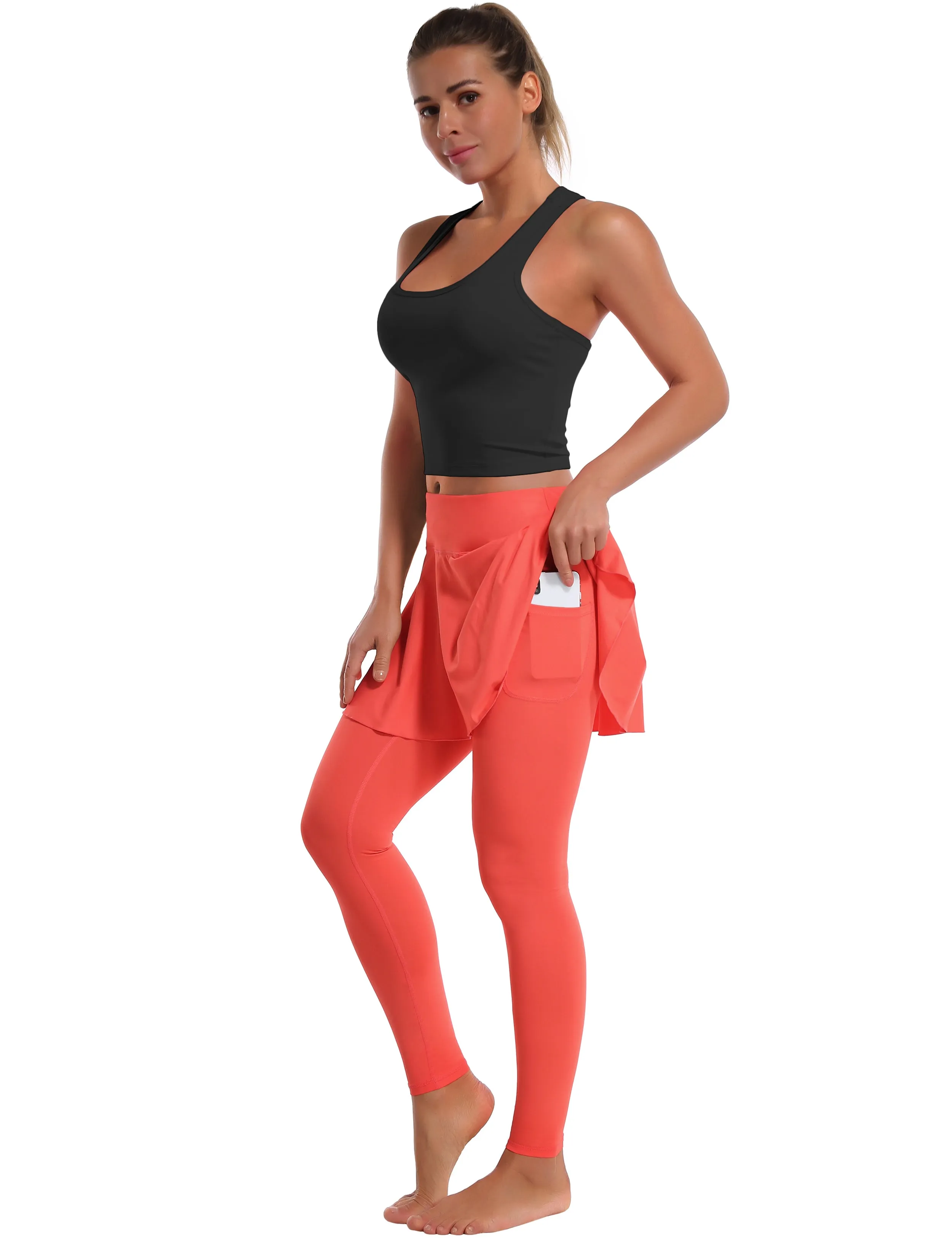 Athletic Tennis Golf Skort with Pocket Shorts coral