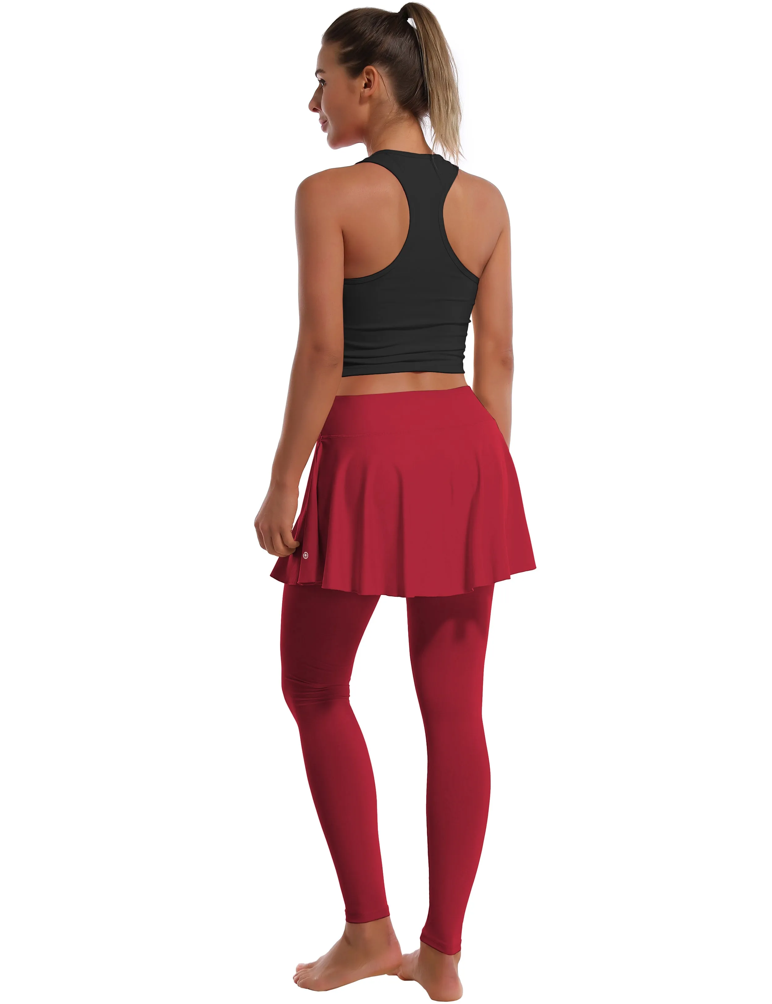 Athletic Tennis Golf Skort with Pocket Shorts rosecoral