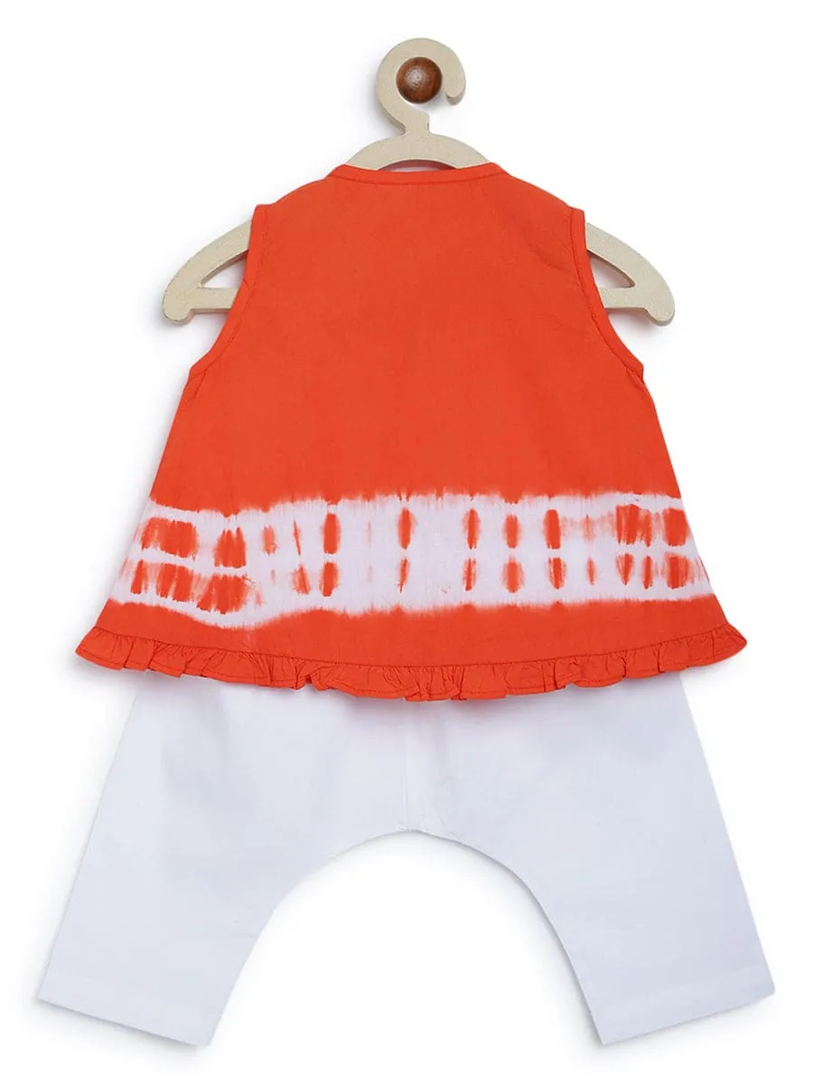 Baby Girl Set Tie Dye Stripe - Orange