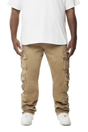 Big and Tall - Airbrushed & Heavy Splattered Stacked Twill Pants - Cortado