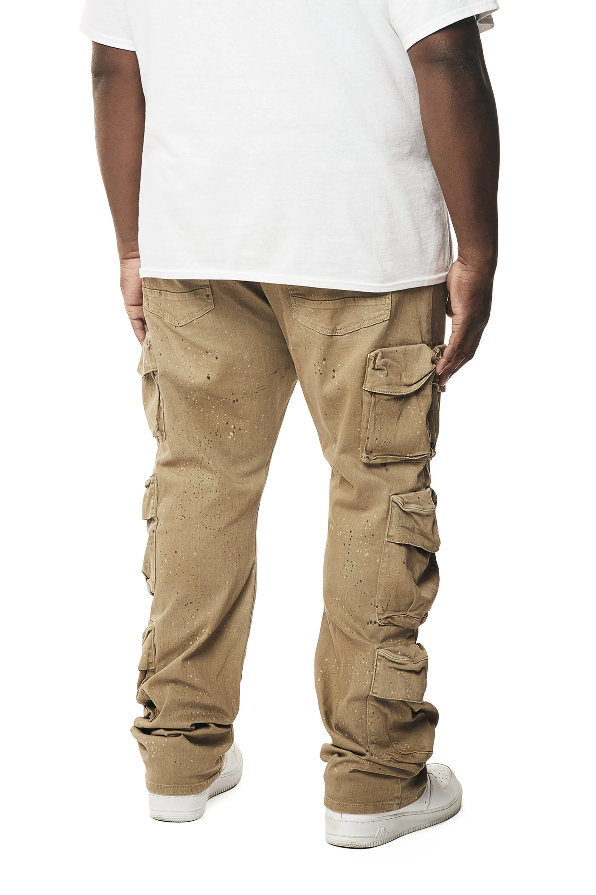 Big and Tall - Airbrushed & Heavy Splattered Stacked Twill Pants - Cortado