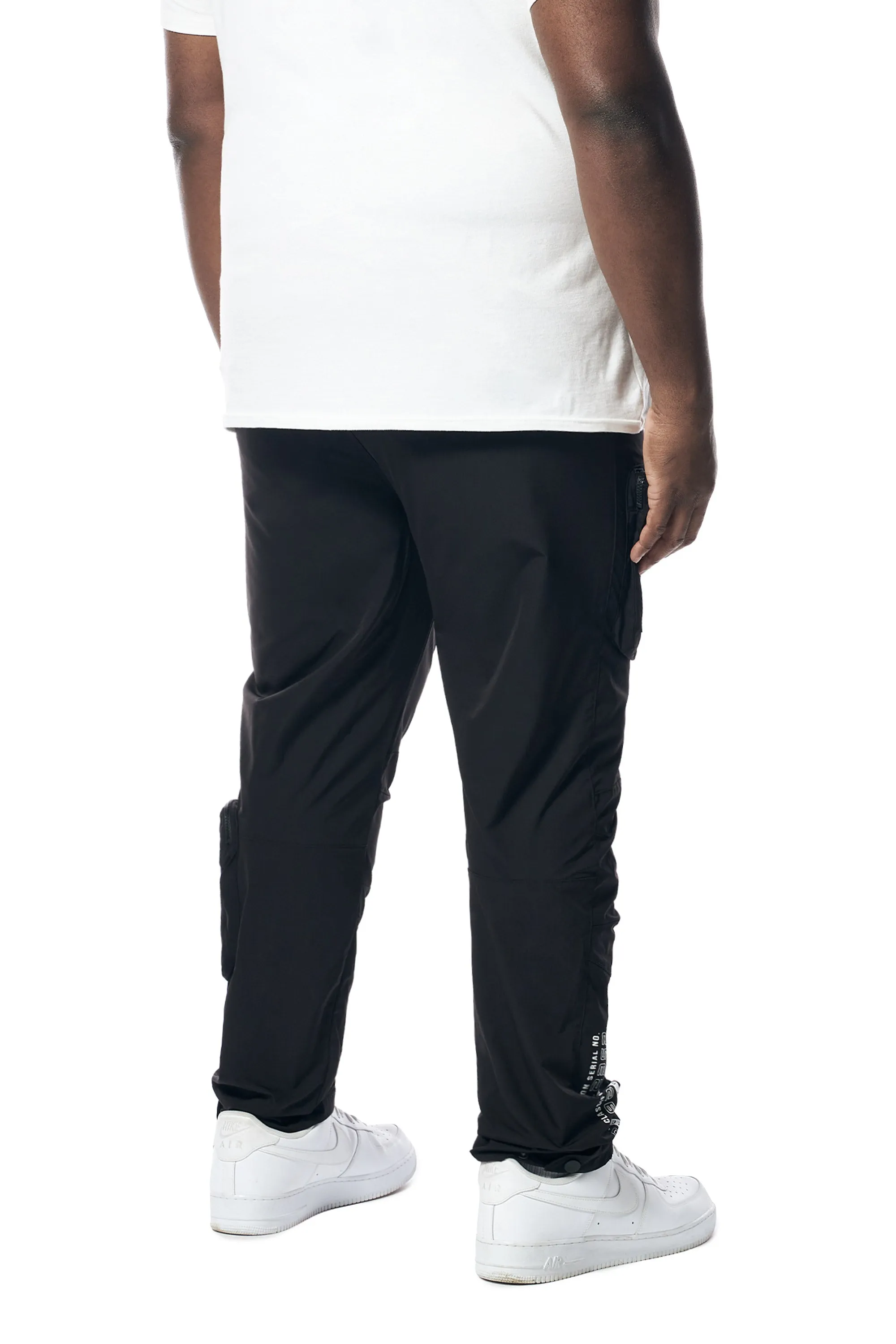 Big and Tall - Printed Utility Windbreaker Joggers - Black