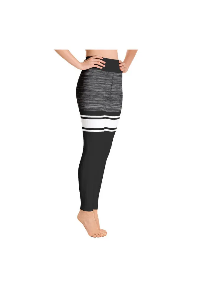 Black and White Mid Thigh Yoga Leggings