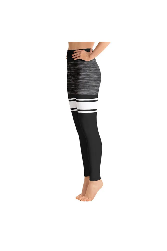 Black and White Mid Thigh Yoga Leggings