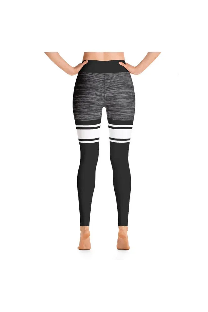 Black and White Mid Thigh Yoga Leggings