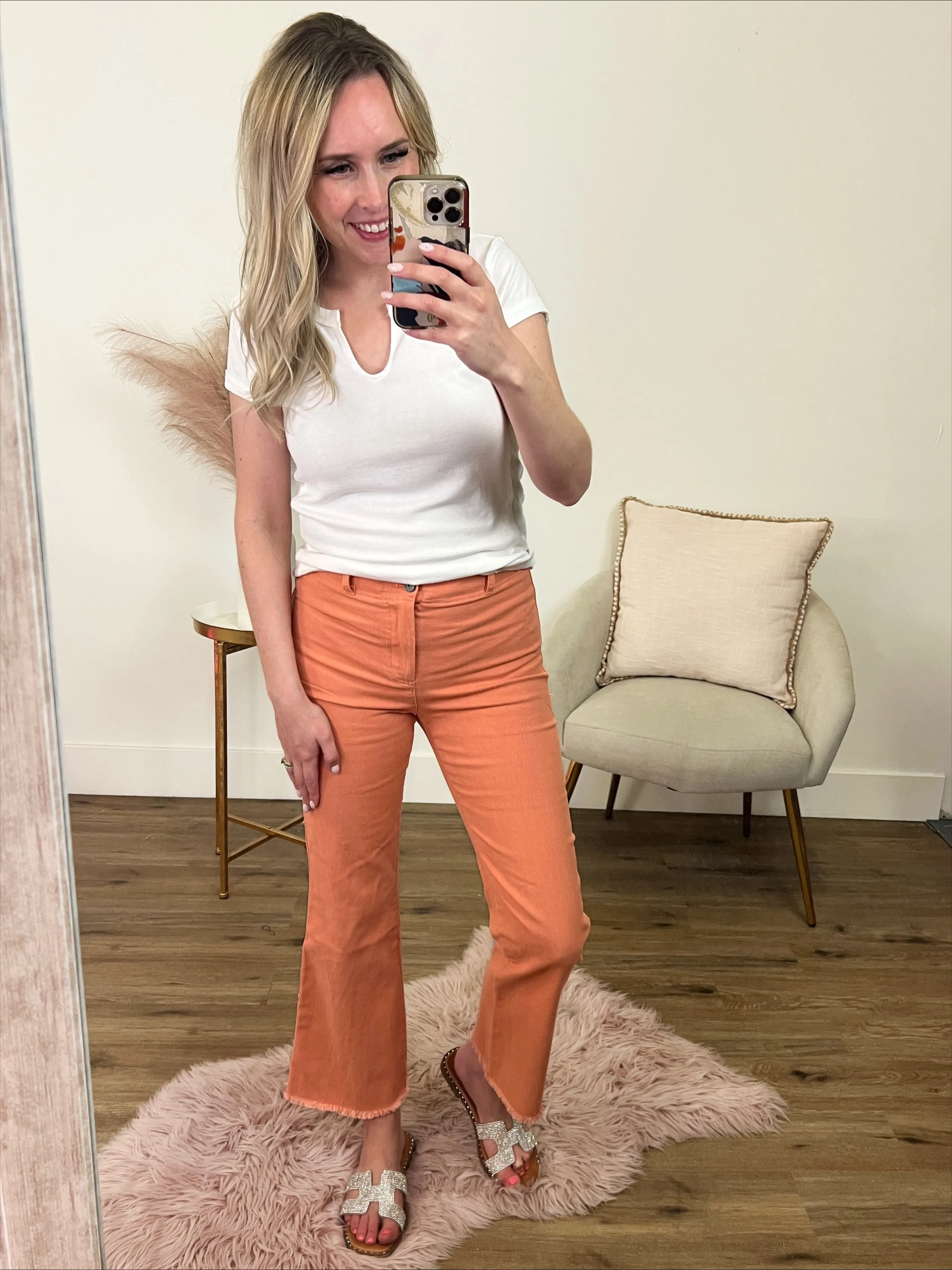 Bristol Wide Leg Crop Pants - Ginger