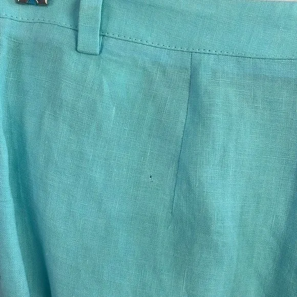 Burberry Aqua Linen Blazer and Trousers Suit Set