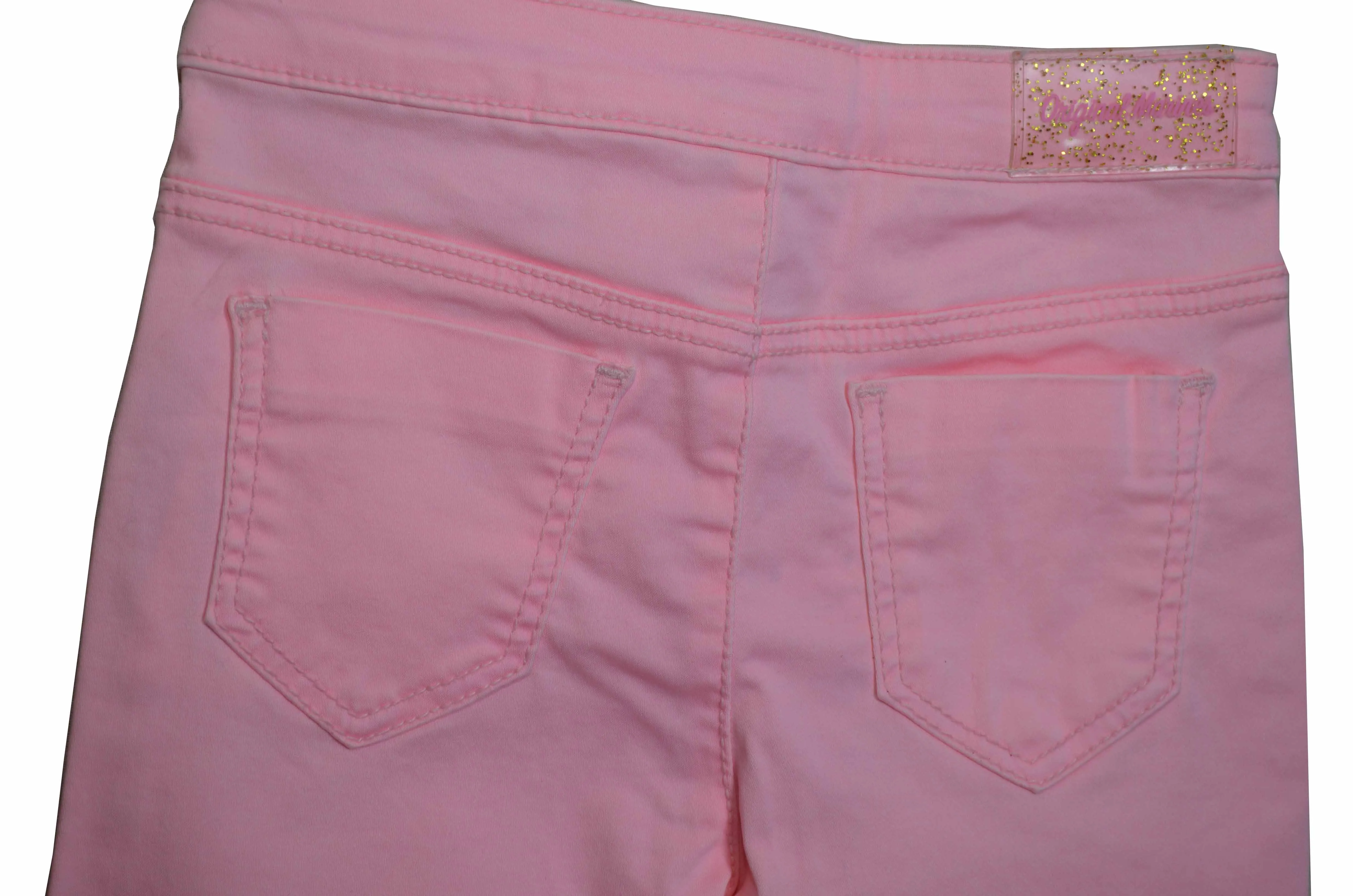 C1021 OM Elastic Waist Shine Pink Jegging