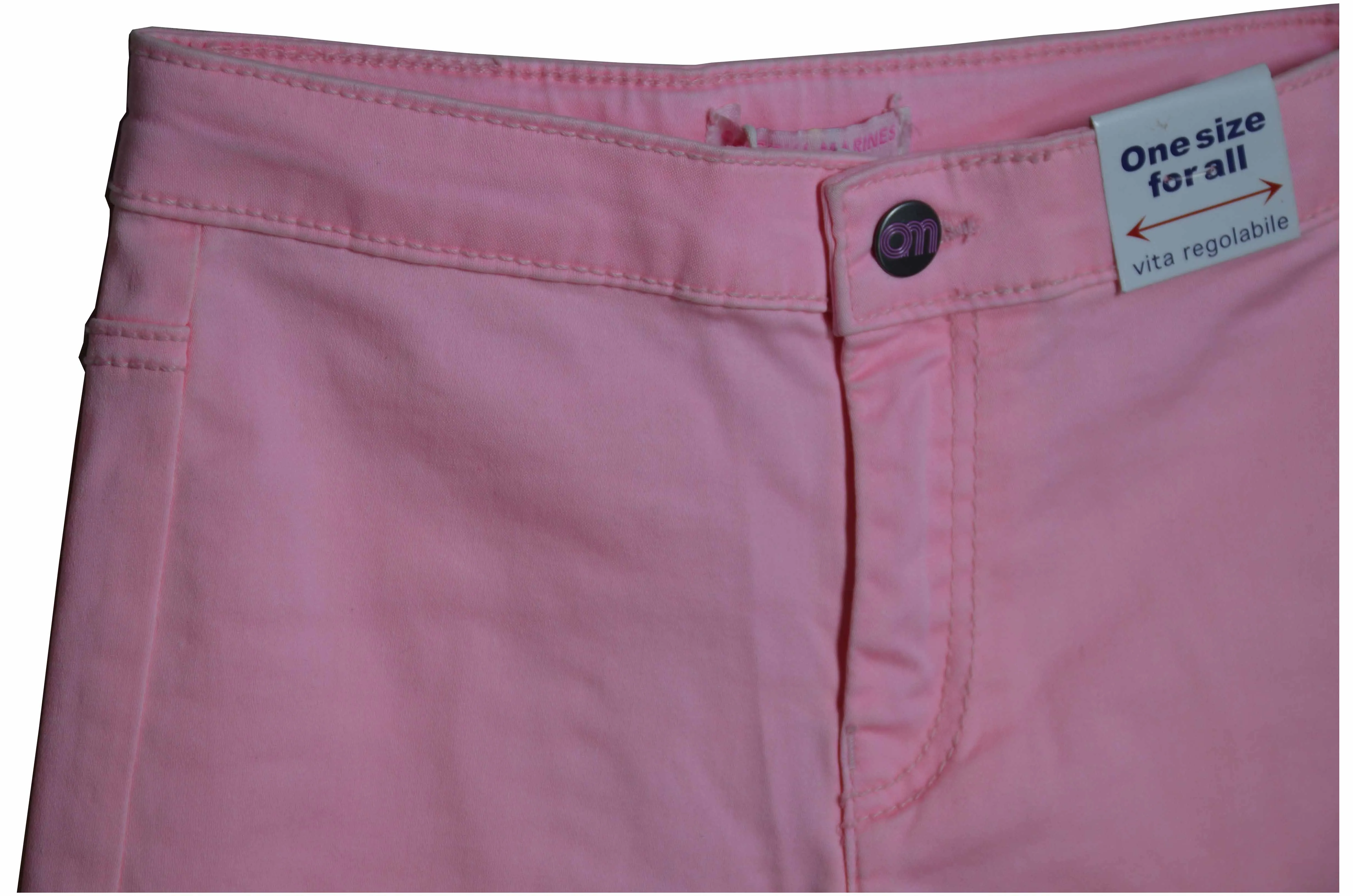 C1021 OM Elastic Waist Shine Pink Jegging