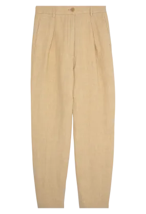 Chic Linen Canvas High Waist Pants