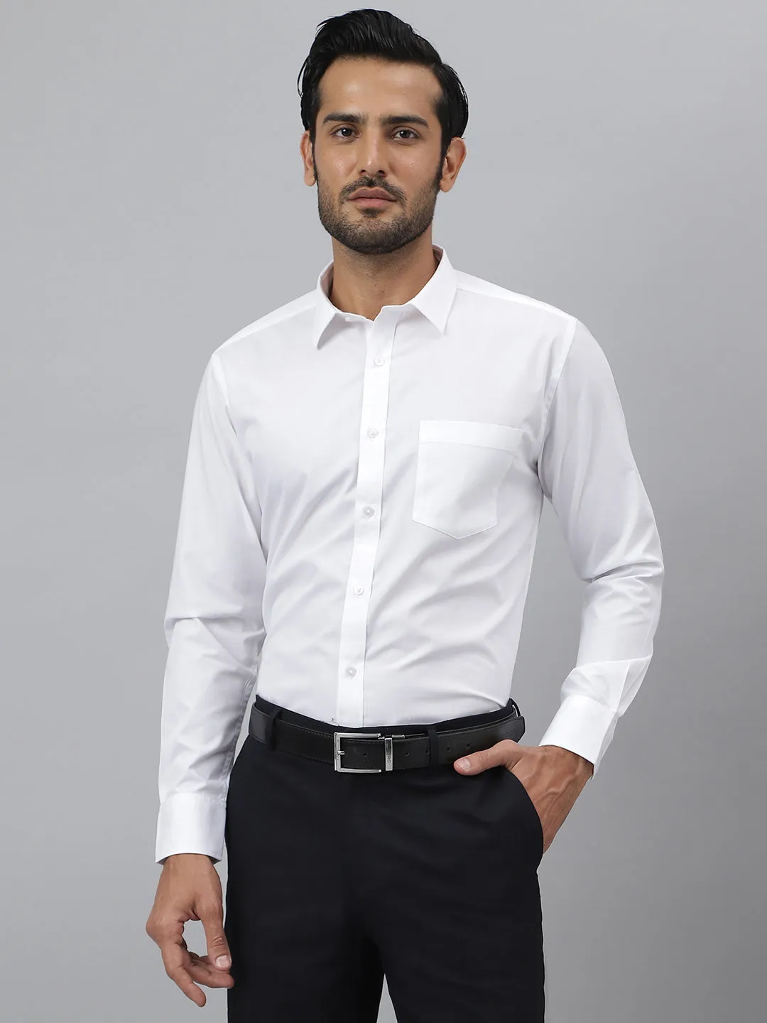 Classic Regular Fit White Shirt - Pristine (Pack of 2)