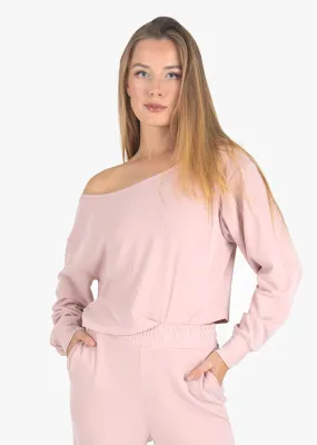 Cloudsoft Rib Off the Shoulder Top Blush