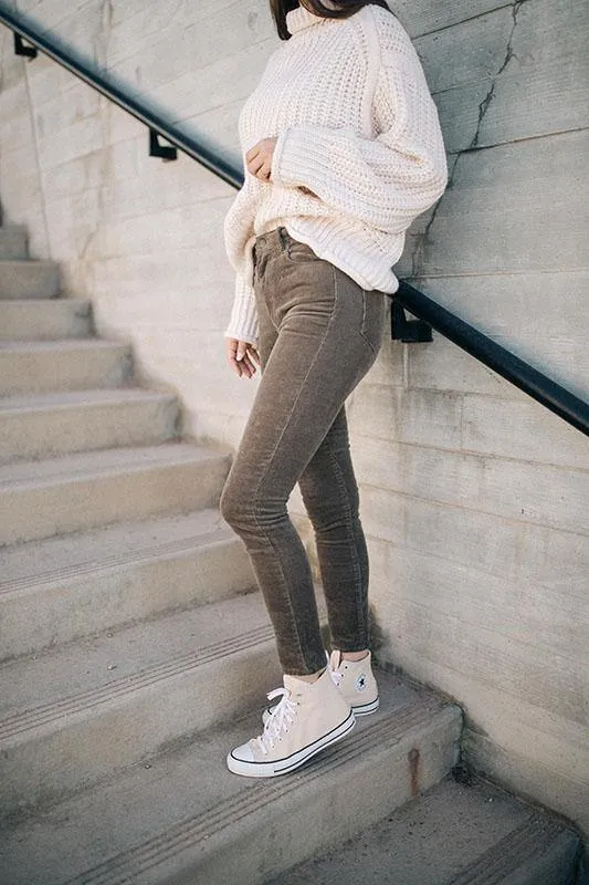 Corduroy High Rise Skinny Pants