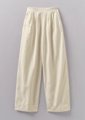 Cotton Linen Wide Leg Pants | Parchment