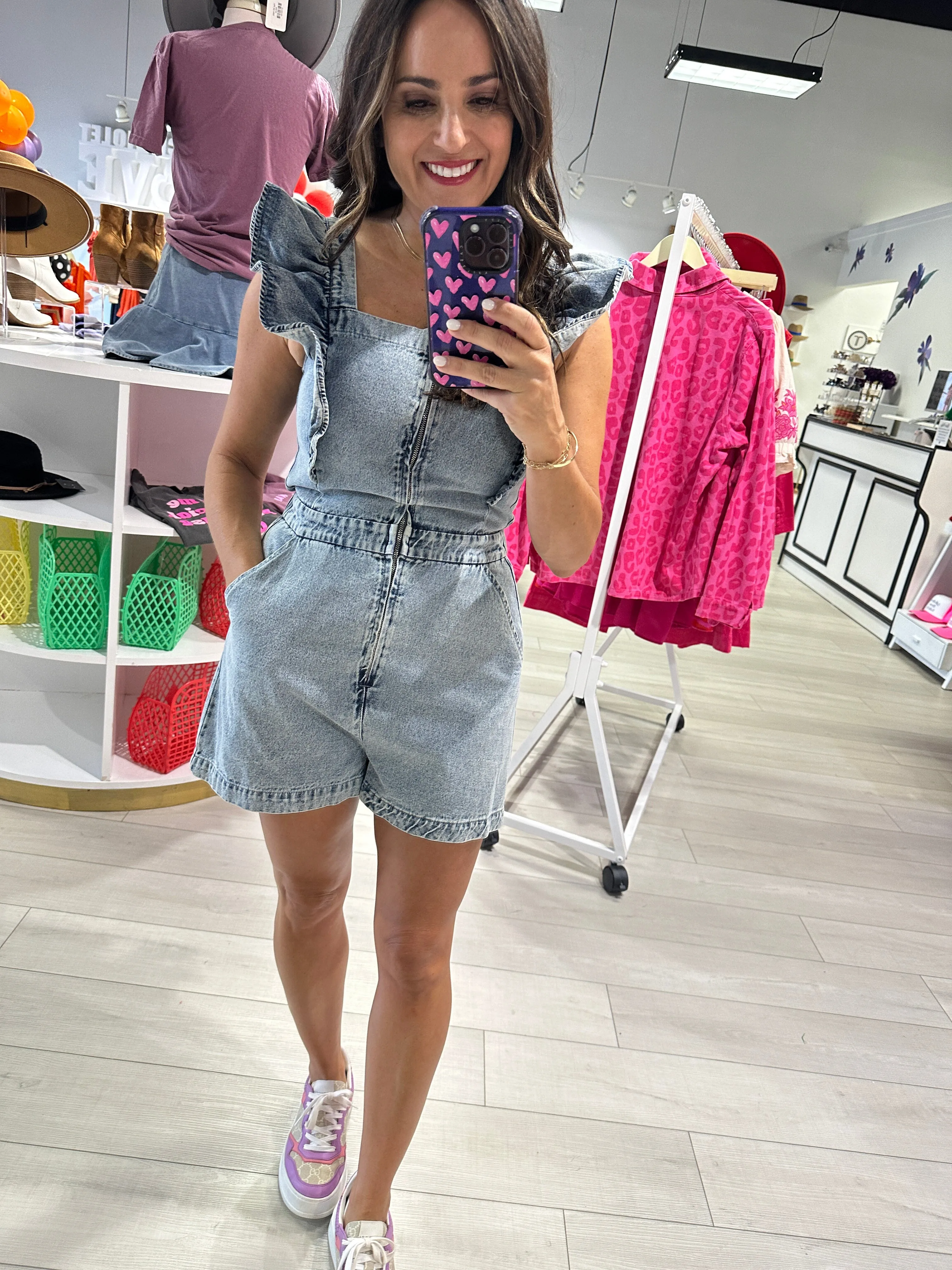 Daphne Denim Romper