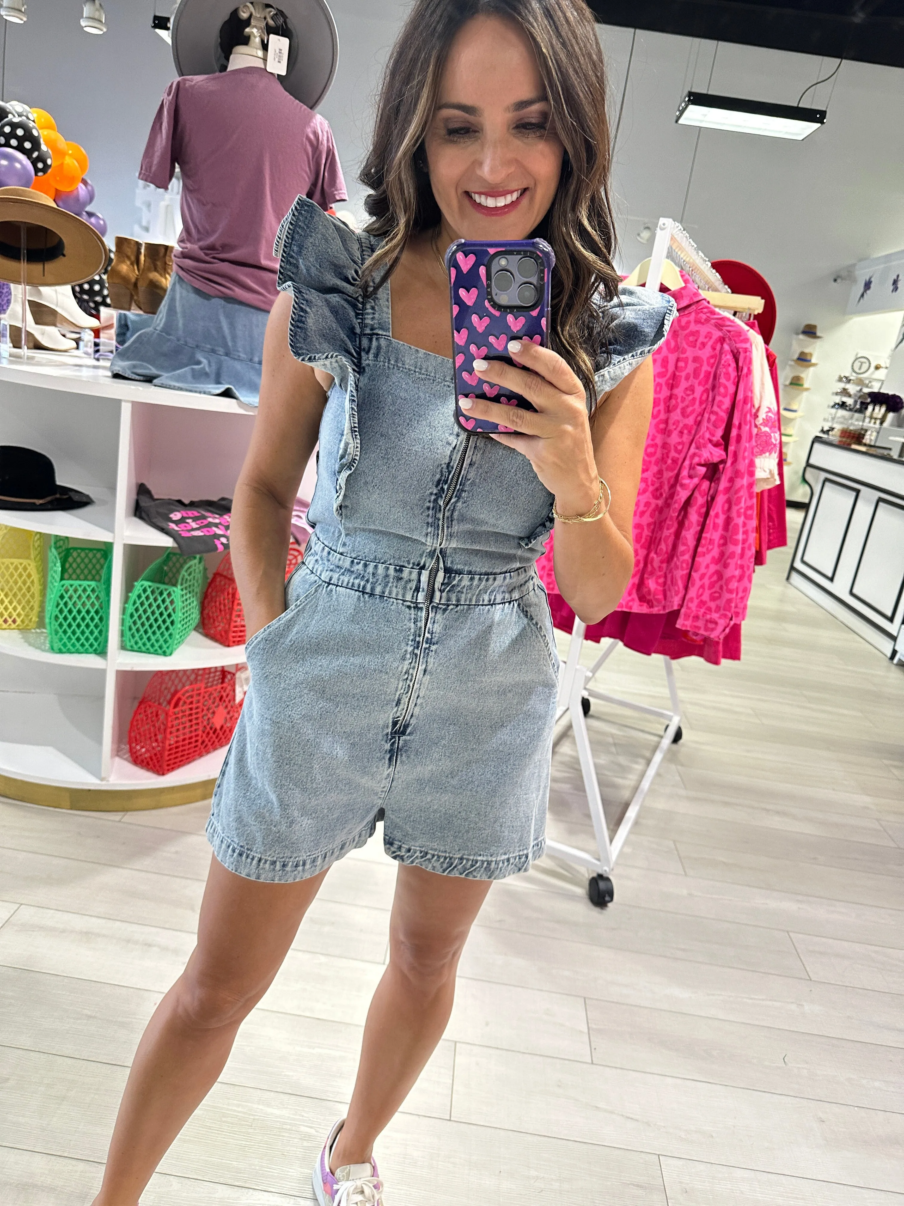 Daphne Denim Romper