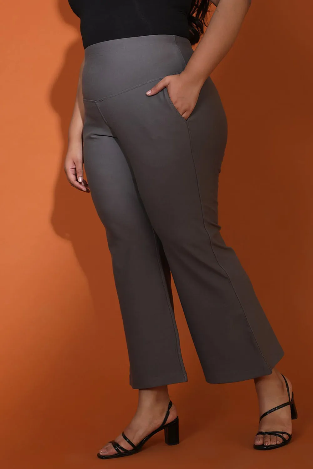 Dark Grey Tummy Shaper Bell Bottom