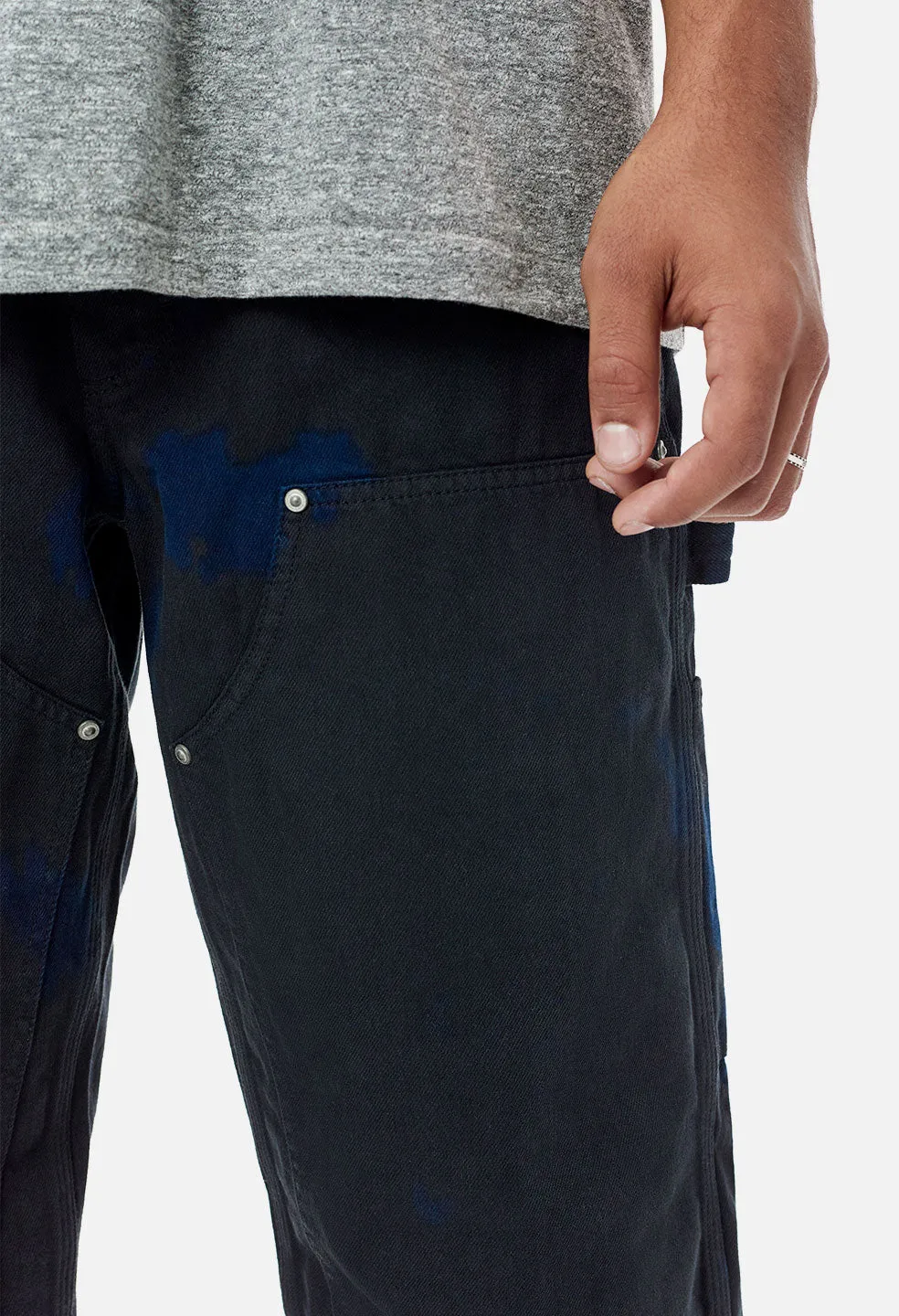 Double Dye Painter's Pant / Indigo X Black