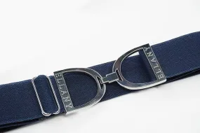 ELLANY NAVY - 1.5" SILVER STIRRUP ELASTIC BELT