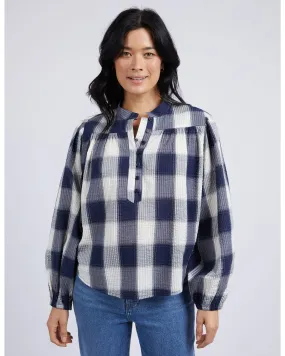 Elm - Cedar Check Blouse - Navy