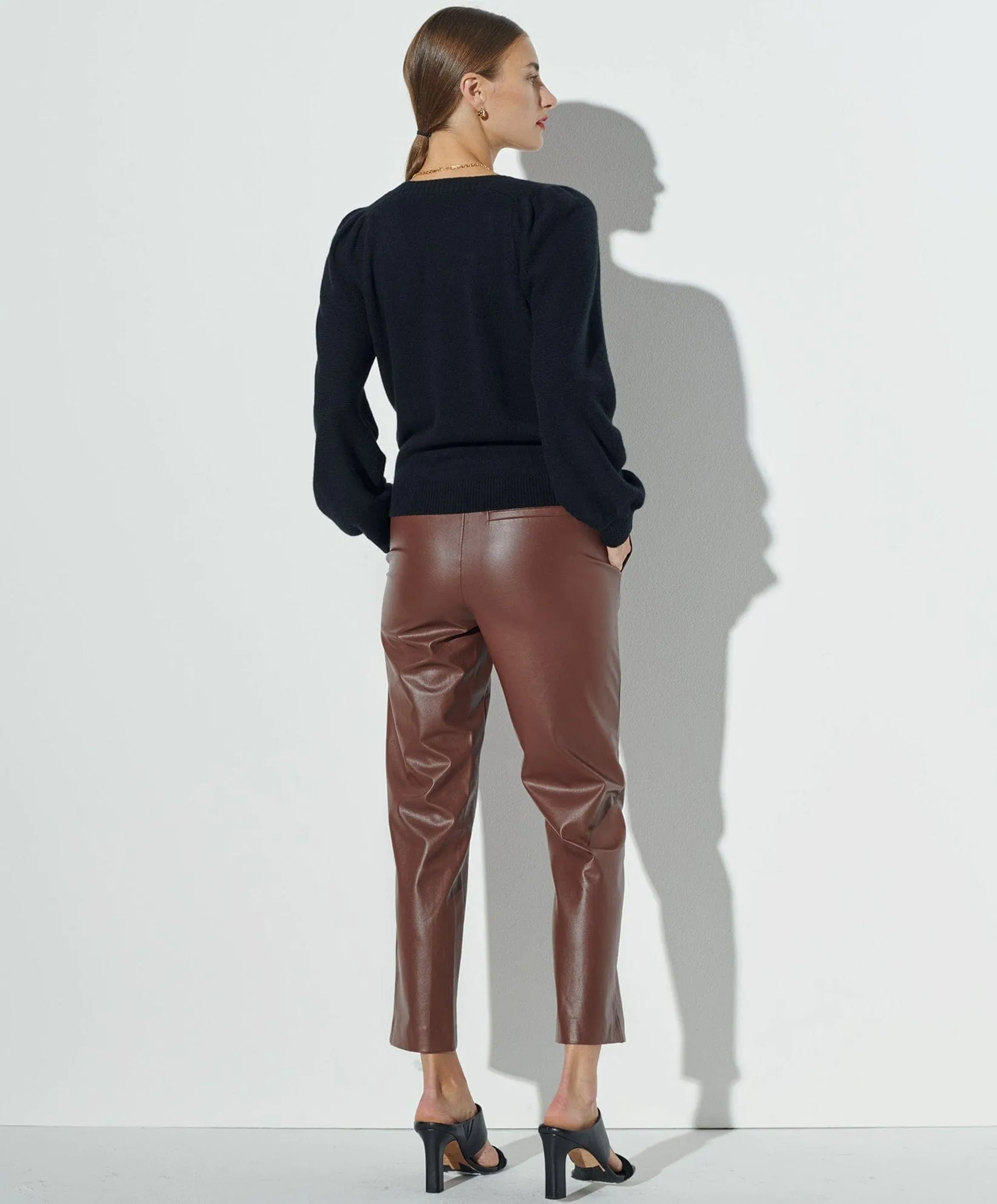 High-Rise Vegan Leather Pant