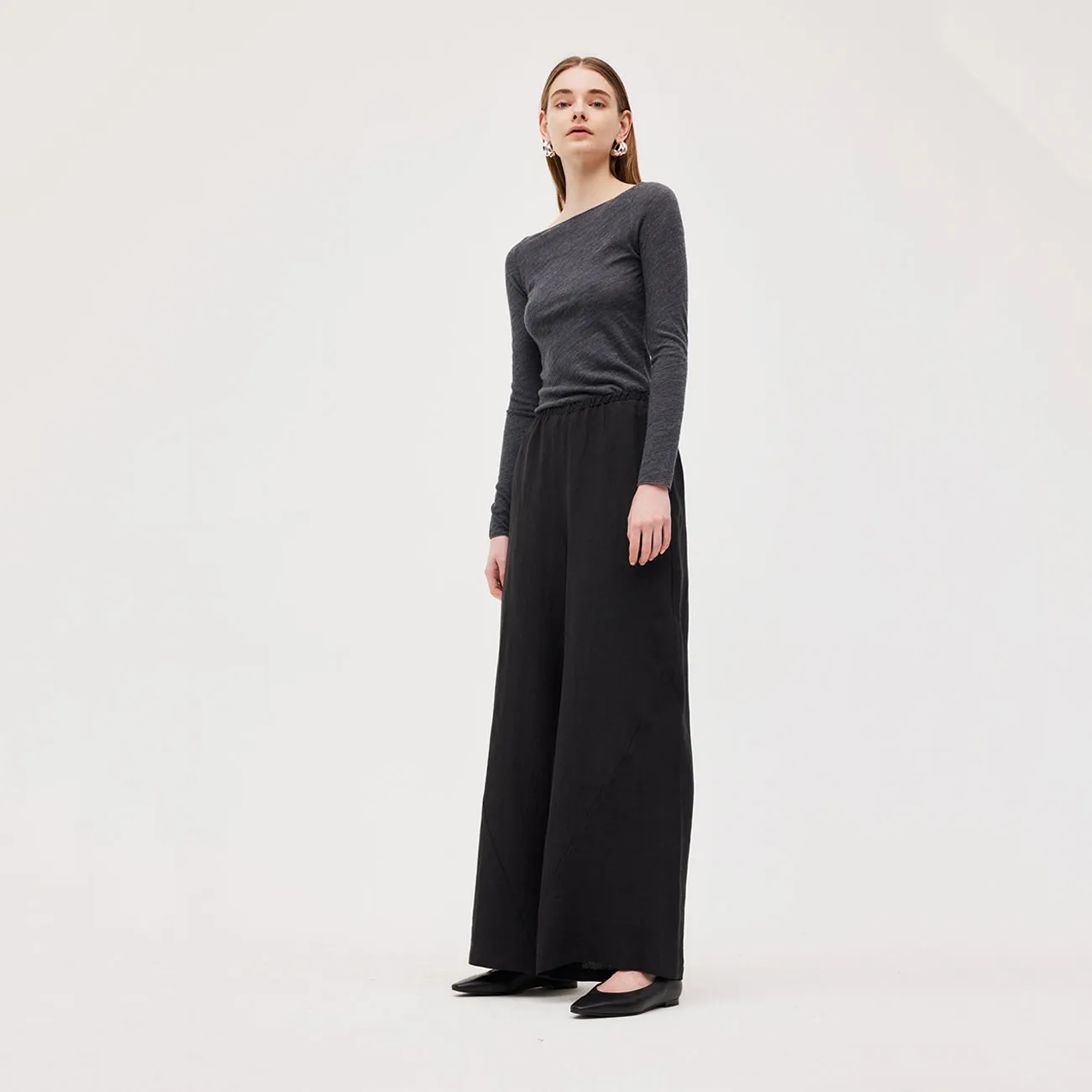 IDA PANT BLACK LINEN