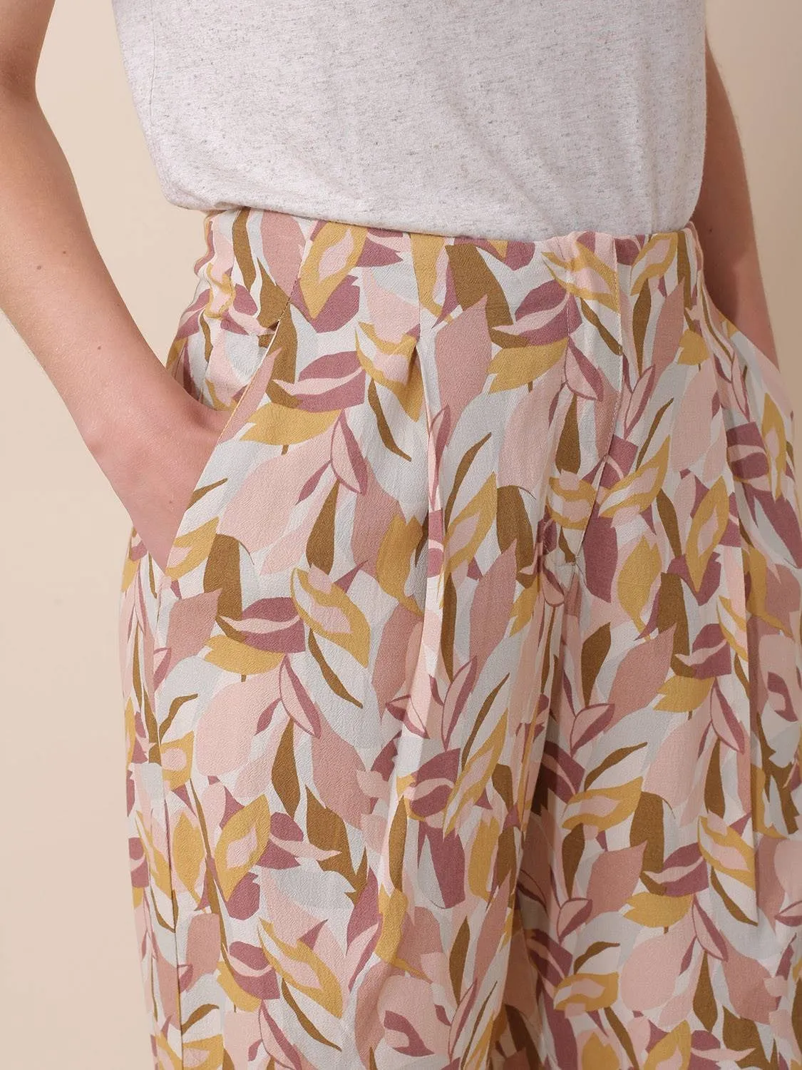 Indi & Cold Fluid Leaf Pants | Rose