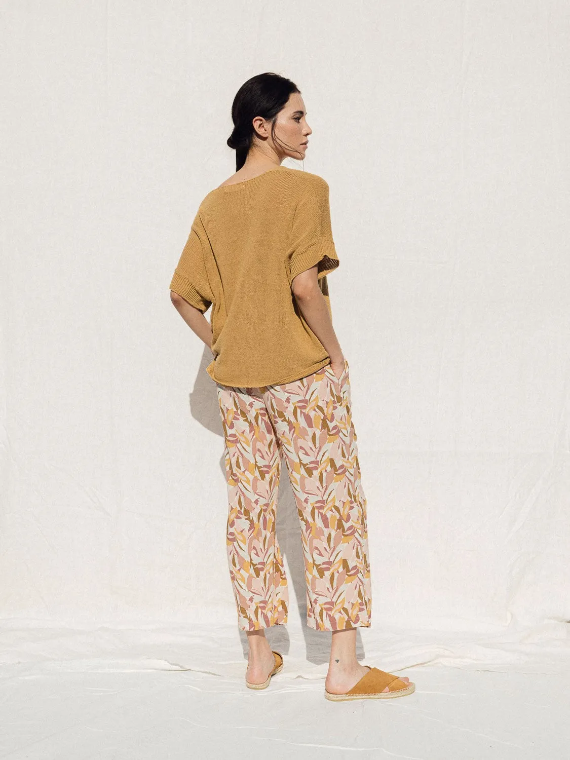 Indi & Cold Fluid Leaf Pants | Rose