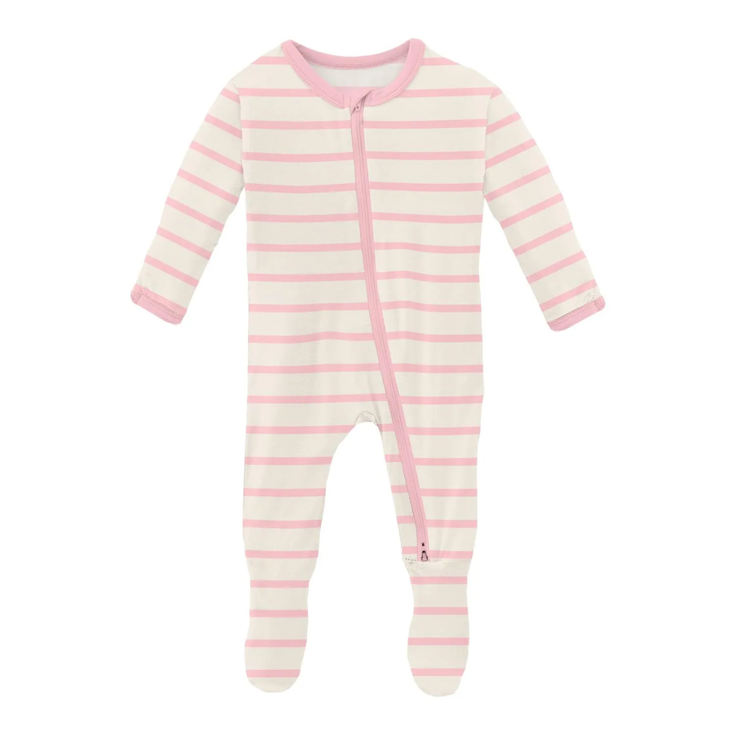 Kickee Pants Footie - Lotus Sweet Stripe