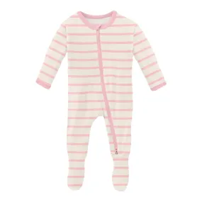 Kickee Pants Footie - Lotus Sweet Stripe