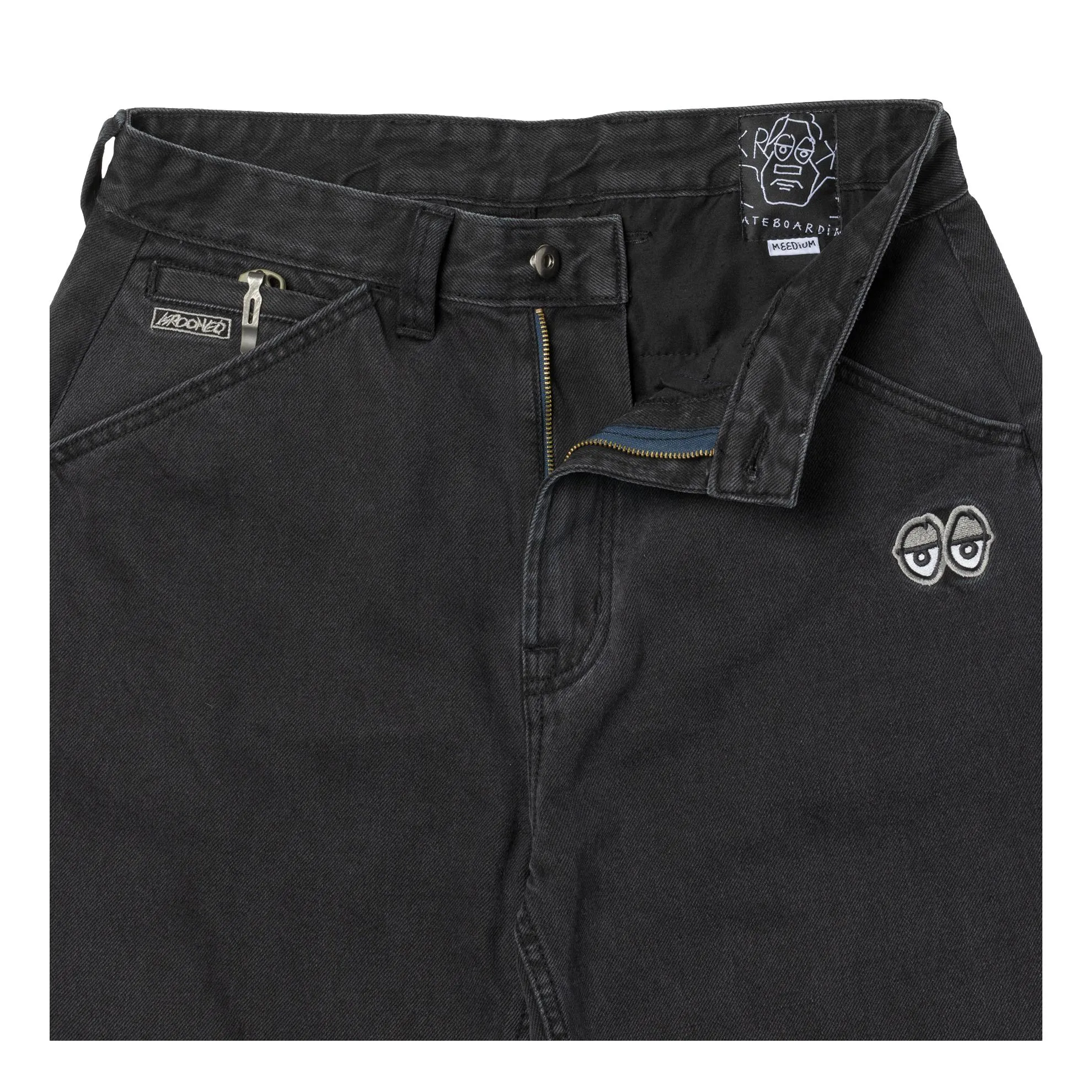 Krooked Eyes Denim Twill Pants Black