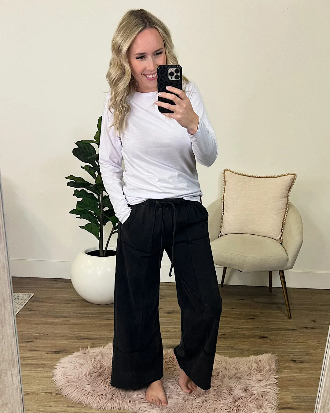 Livie Mineral Washed Wide Leg Pants