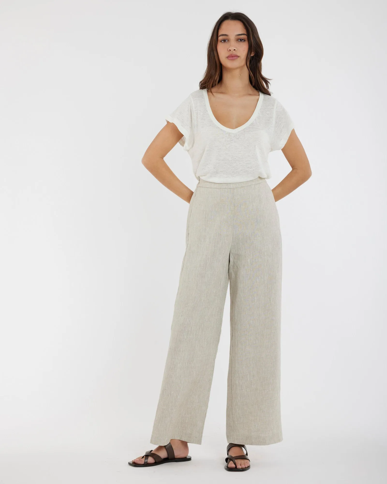 Mabel Linen Pant - Natural