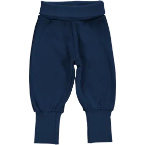 Maxomorra Navy Velour Rib Pants