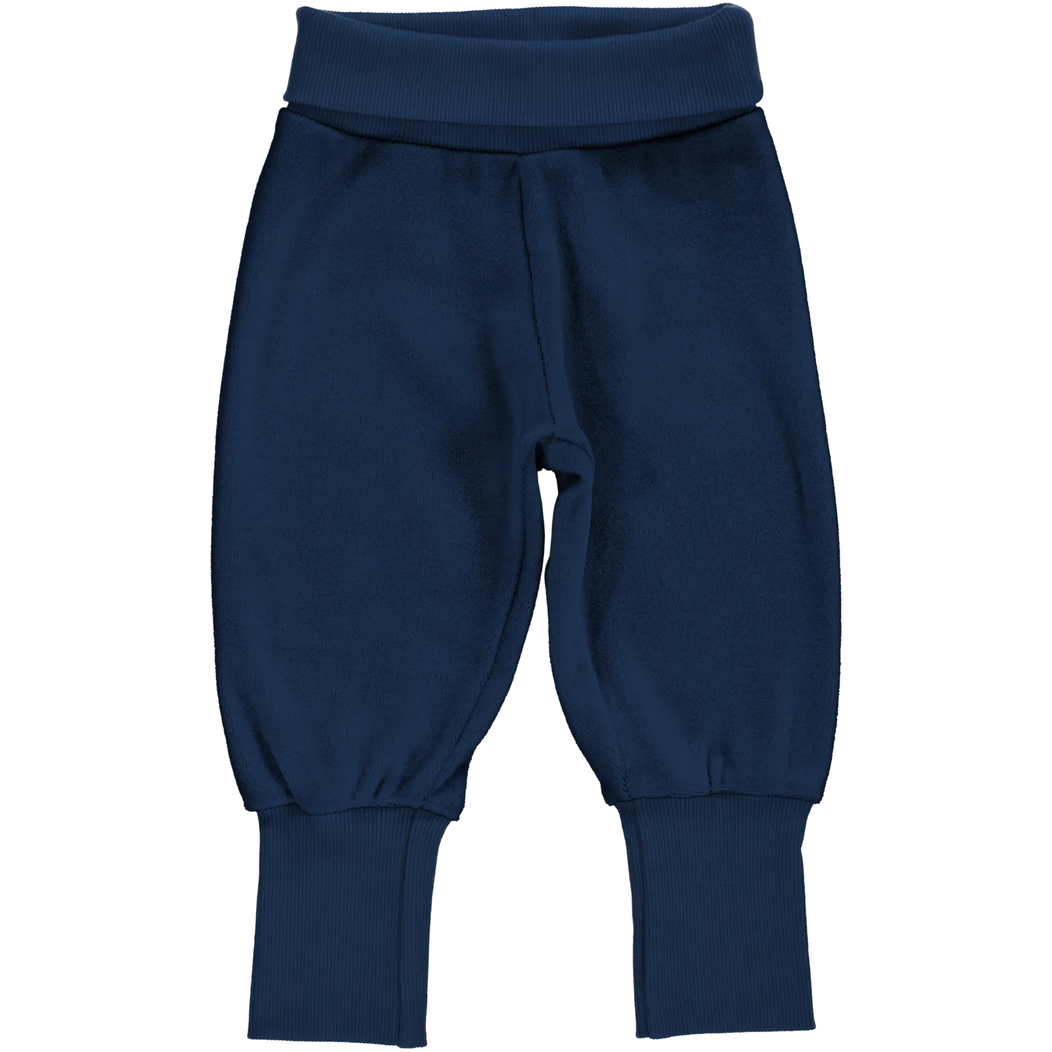 Maxomorra Navy Velour Rib Pants