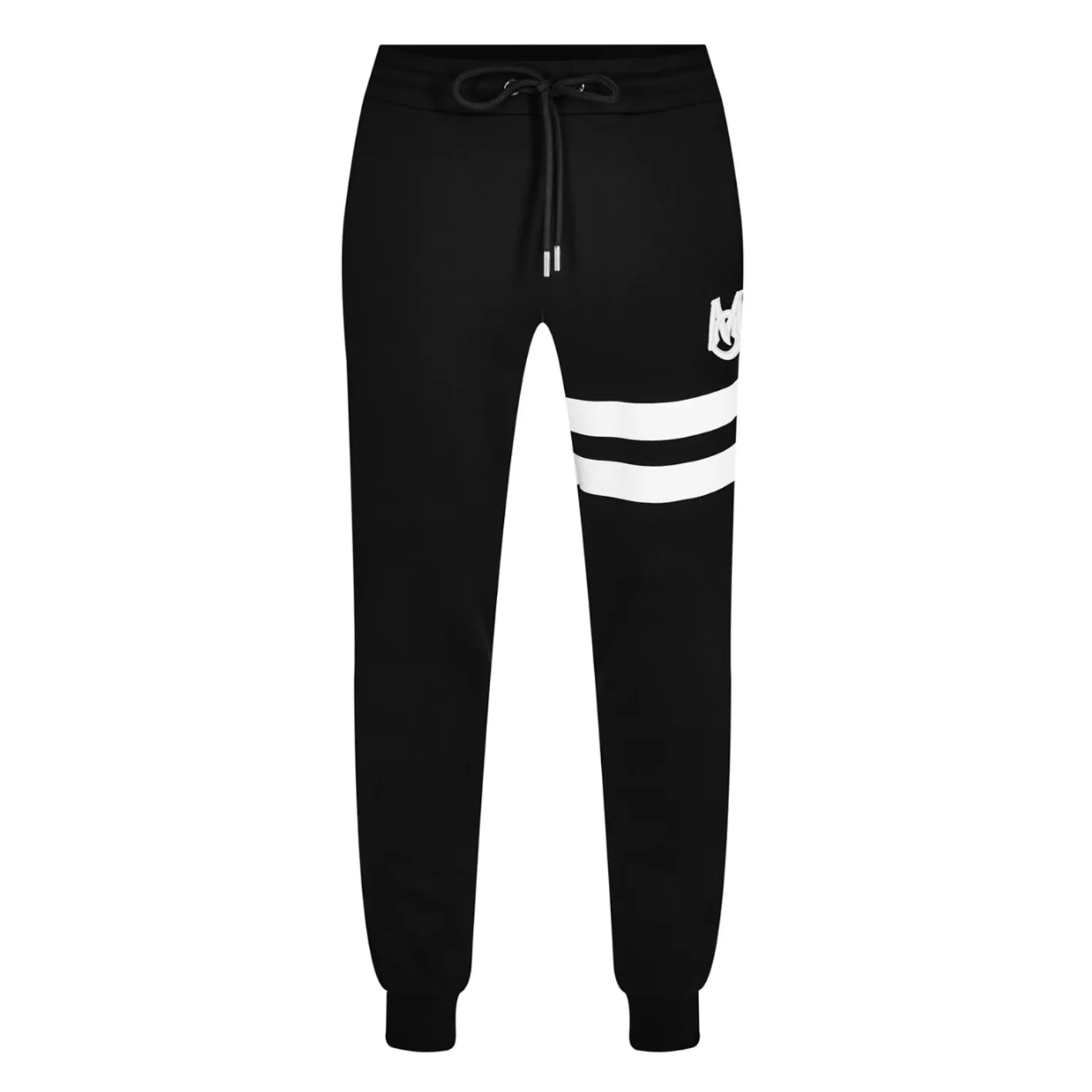 MONCLER EMBROIDERED LOGO SWEATPANTS BLACK / WHITE