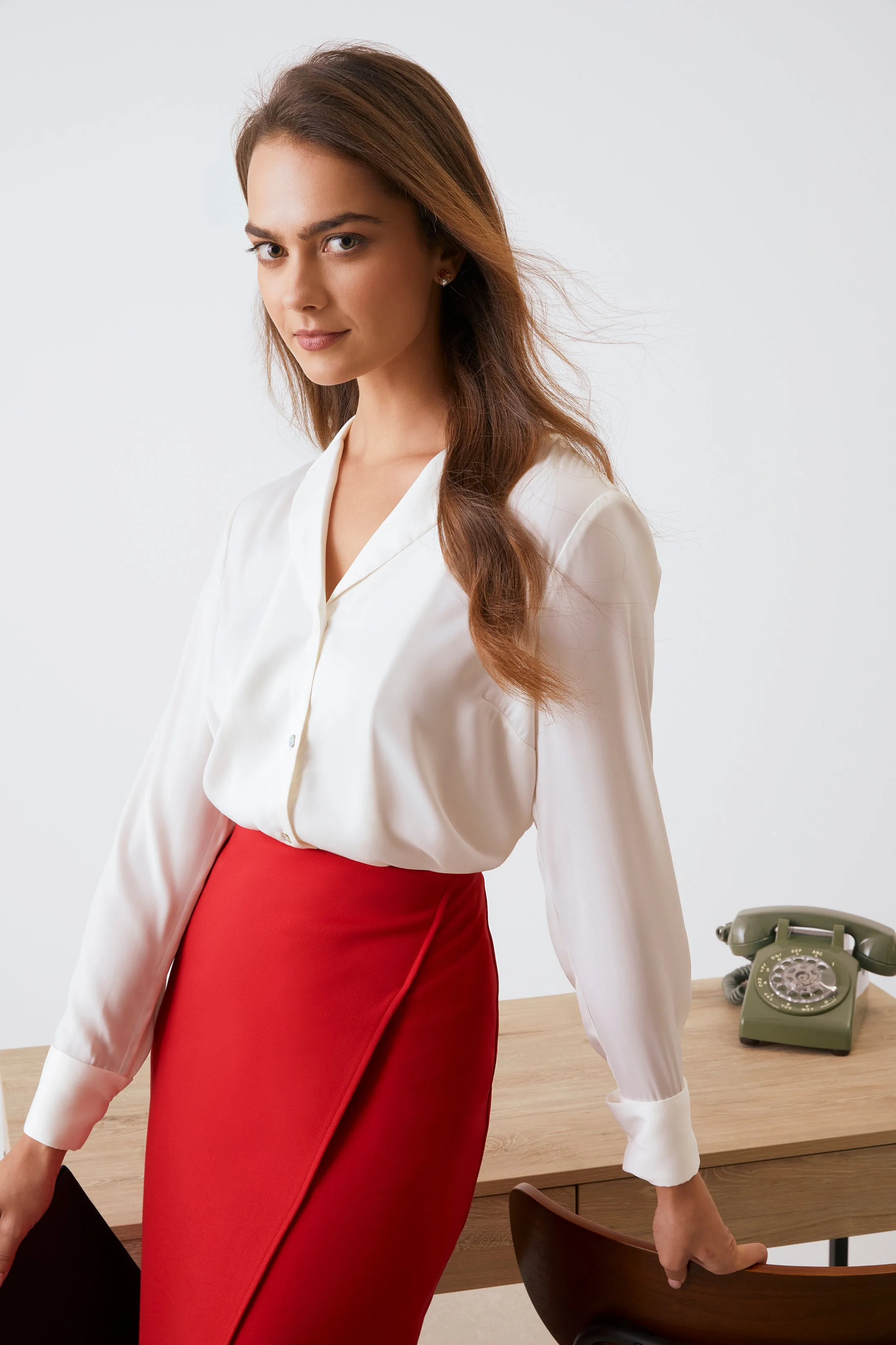 Notch Collar Blouse