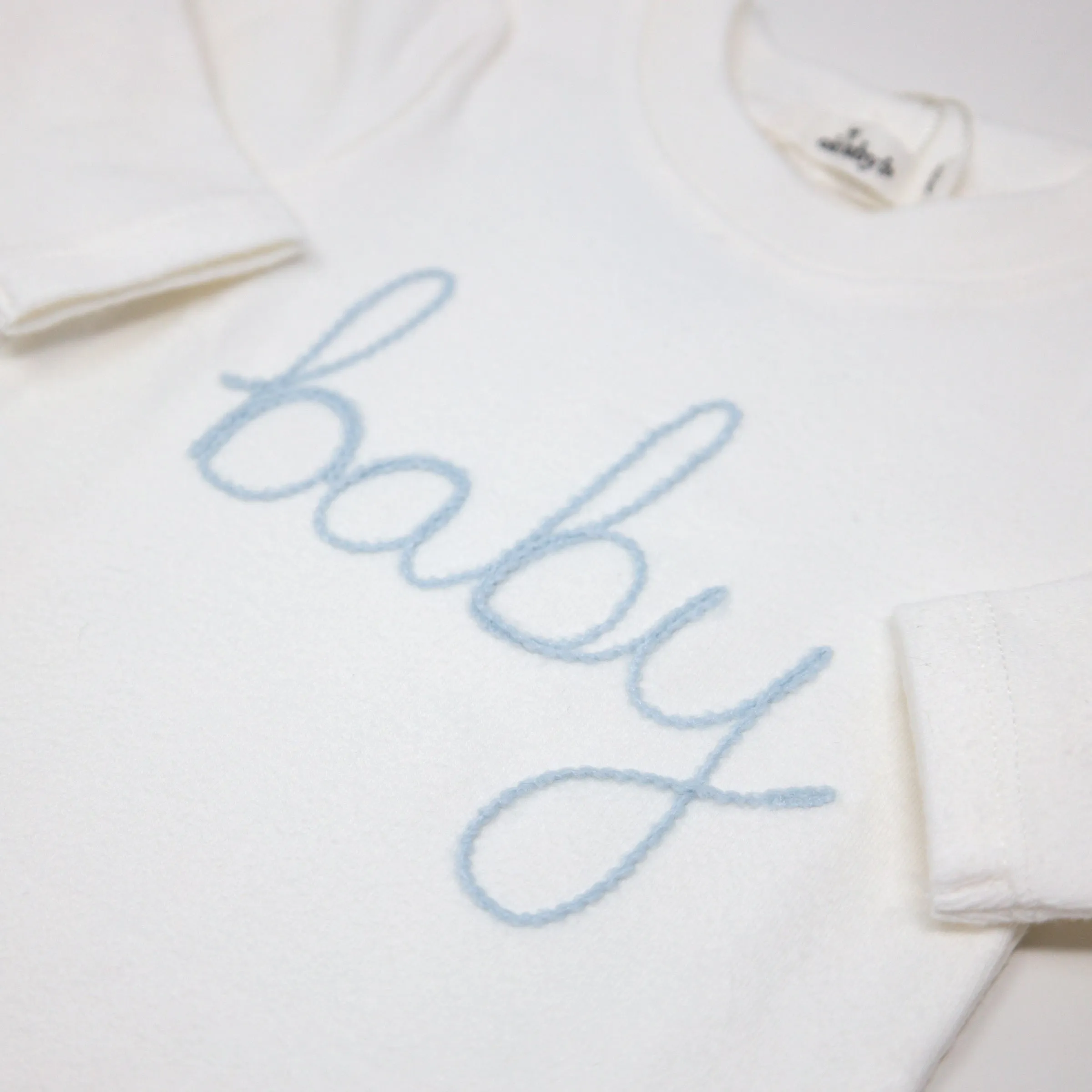 oh baby! Two Piece Set baby in Sky Blue Yarn - Cream