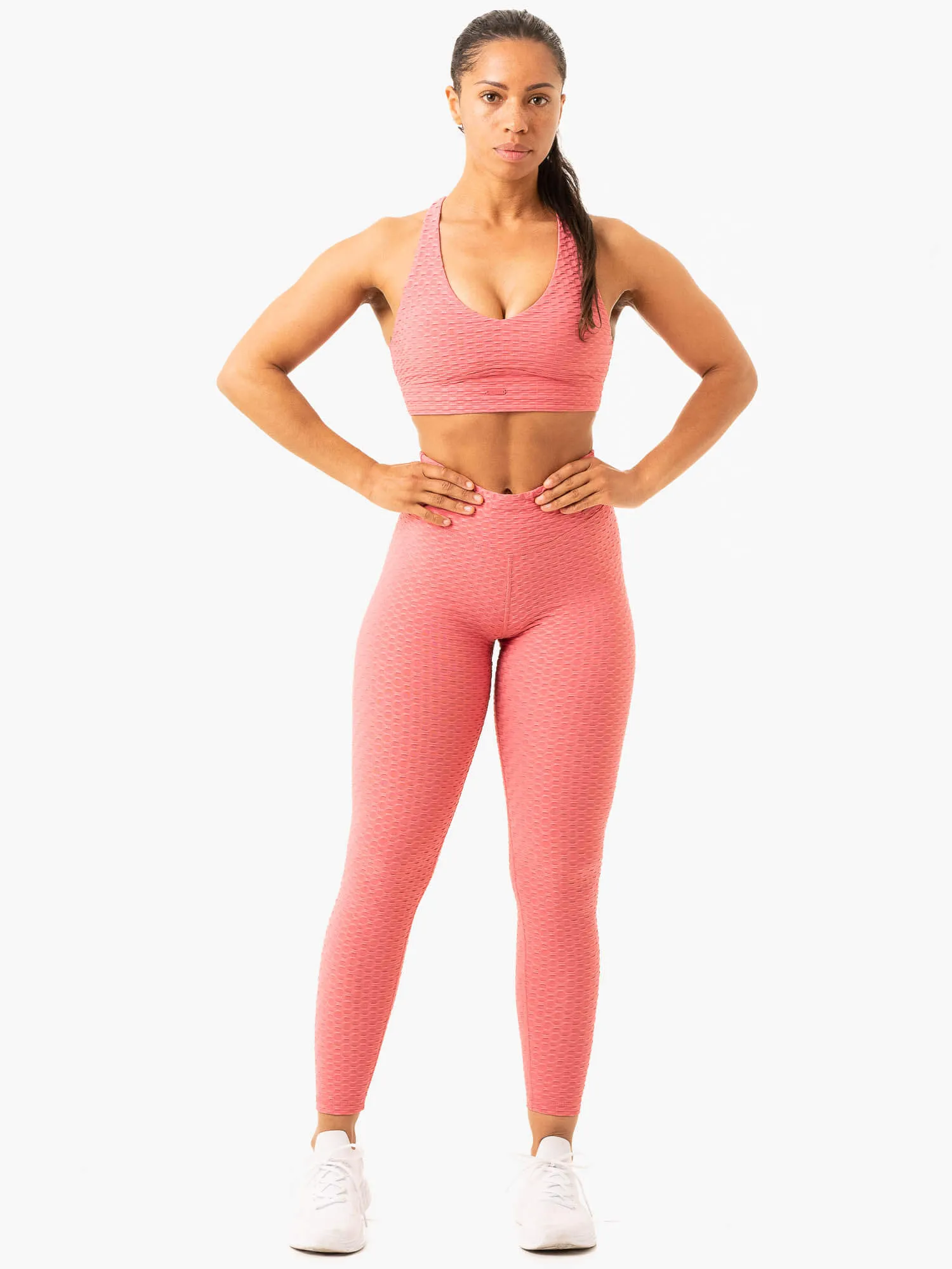 Optic Scrunch Bum Leggings - Lipstick Pink