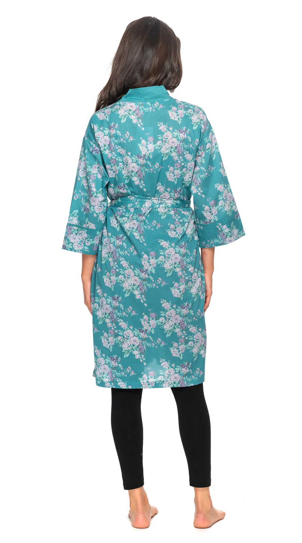 Organic Cotton Bathrobe - aqua