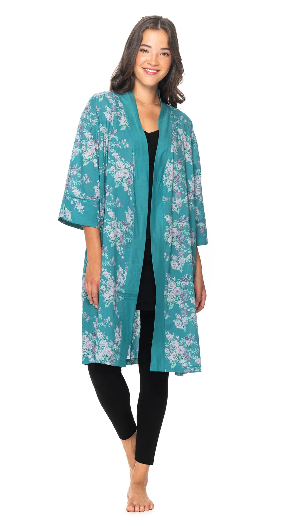 Organic Cotton Bathrobe - aqua